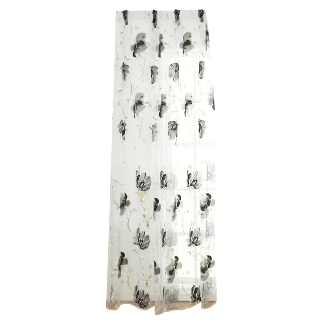 Drape Exquisite Easy to Install Polyester Flower Tulle Curtain Home Decor