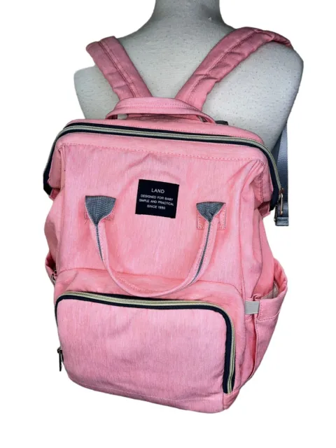 LAND Diaper PINK Bag Organizer Maternity Backpack Fashion Handbag Waterproof