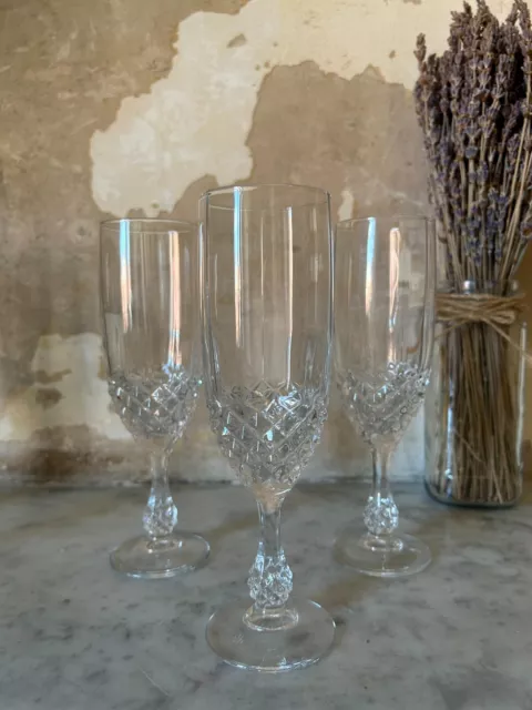 Set of 6 high-quality vintage French Champagne Glasses, Champagne Flutes Crystal 2