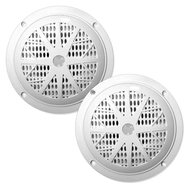 Pair of Marine Speakers Waterproof Boat Pyle Audio White Stereo 6.5 Inch Speaker