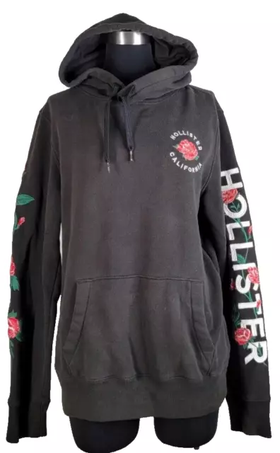 Hollister rose embroidered hoodie top