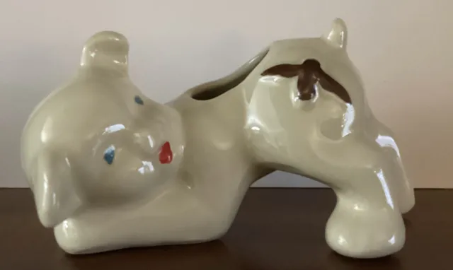 Vintage Shawnee Pottery Pig Puppy With Bee  Ceramic Planter EXCELLENT CONDITION!