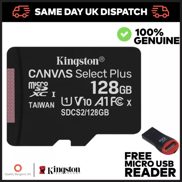 Genuine Kingston 16GB 32GB 64GB 128GB Micro SD Memory Card Class 10 SDHC SDXC TF