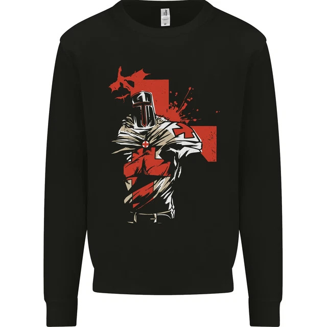 St Georges Giorno Cavalieri Templari Crusader Uomo Felpa Maglione
