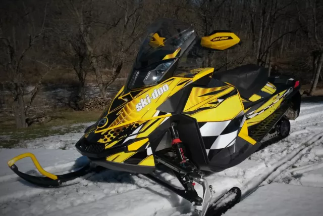 2008 - 2018 Ski doo Rev XP MXZ ETEC Snowmobile Graphics Custom Wrap #3500 Yellow