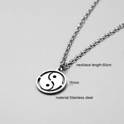 Simple Stainless Steel Long Chain Men Women Silver Pendant Necklace Jewelry Gift