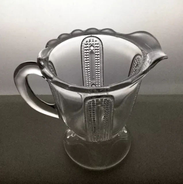 EAPG Antique Adams "CURTAIN TIE BACK" Clear Glass Creamer Cream Pitcher 5