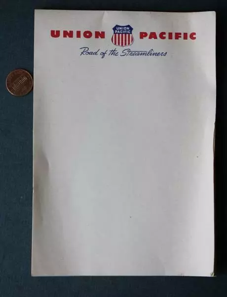 1940s World War II Era Union Pacific Railroad-Road of the Streamliners notepad!