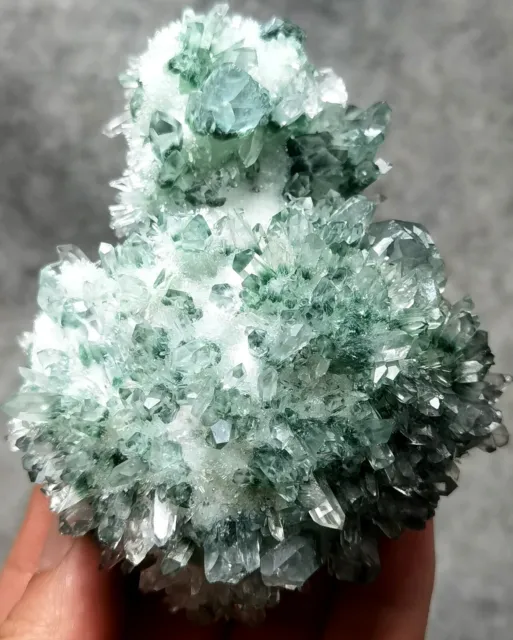 380g New Find Green Phantom Quartz Crystal Cluster Mineral Specimen Healing 3