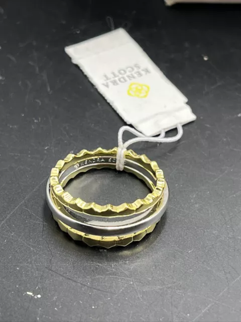 Kendra Scott Boone Filigree Cocktail Ring in Gold Multi Mix Sz 8