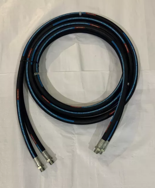 Hydraulic Breaker Hose Set  6 Metres 1/2" With Bsp Male Ends