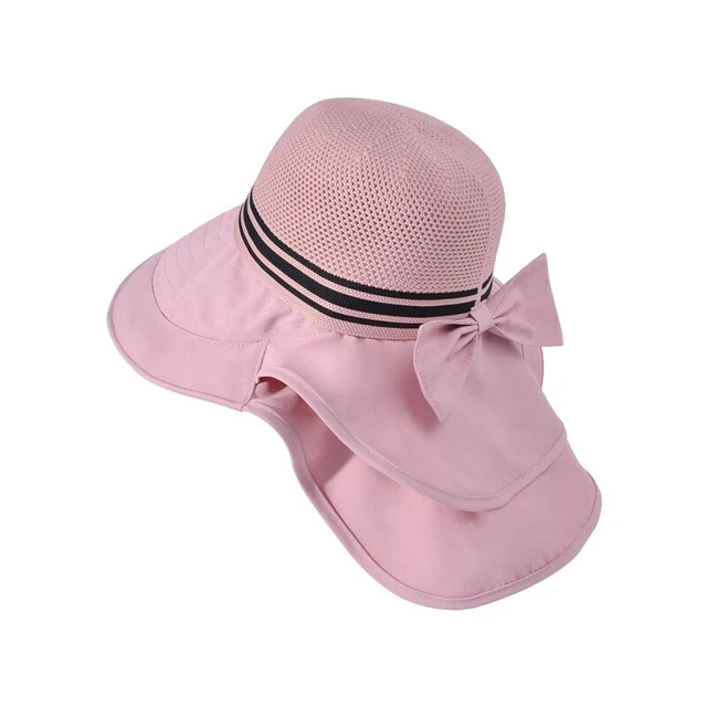 Chapeau Seau En Paille Pour Femme - Bord Large, Style Rétro Avec Nœud, été