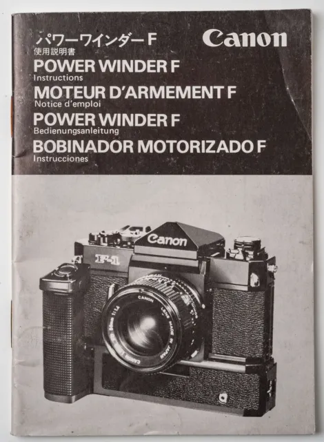 Canon Instrucciones de Uso Manual Instrucción Power Winder F