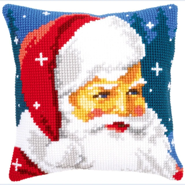 "Vervaco KIND SANTA klobiges Kreuzstichkissen vorne Kit 16"" x 16"