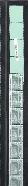 Bund 1342 u RM Rollenende 11+4 500er Rolle LF blautürkis SWK 80 Pf postfrisch