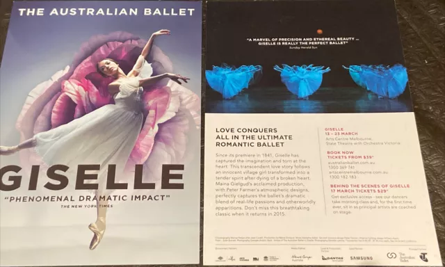 The Australian Ballet Giselle Promotional One Double Sided Flyer (Matte)