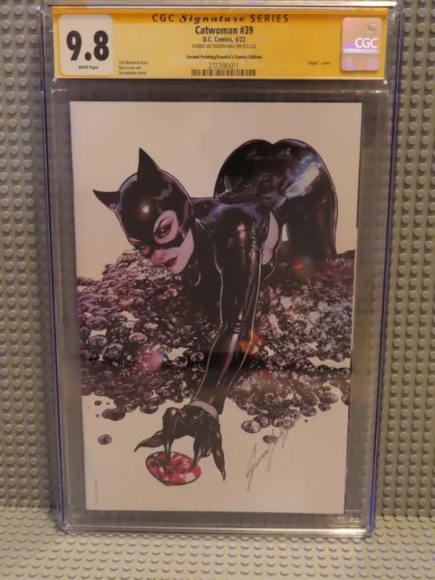 Catwoman #39 2nd Print White Signed Sozomaika Virgin Variant CGC 9.8 SS