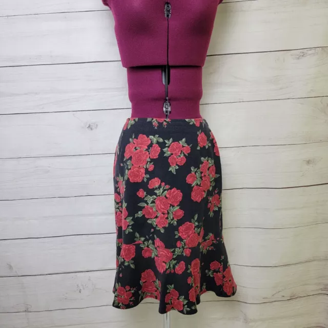 MOSCHINO Jeans A Line Floral Rose Print  SKIRT Ready To Wear IT 44 US L $299