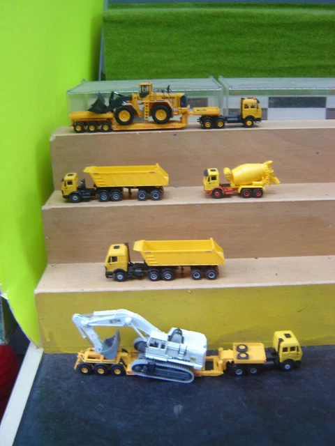 Lot De 8 Véhicules De Construction En Bois Umu® - Compatibles Brio, Grue Pelleteuse Camion Pour Enfants
