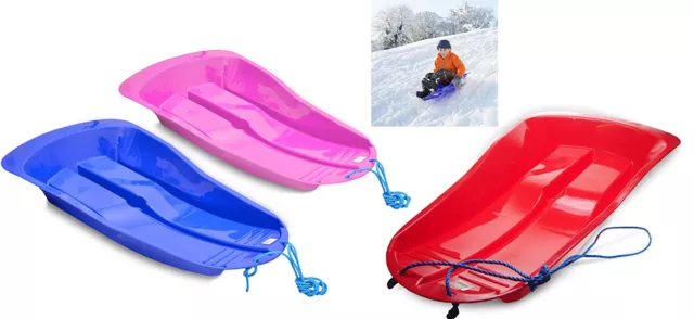 2 x Delta Heavy Duty Snow Sledges Toboggan Sledge Sleigh  Blue Wicked Pink Red