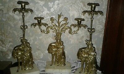Vintage  Antique Brass RENAISSANCE  Victorian Candelabra Candle Girandole bases