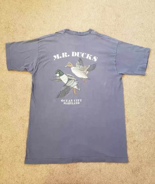 Vintage 1995 Mr Ducks OC Mens Size XL Single Stitch USA Made Blue 90s T-Shirt