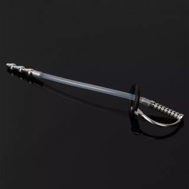 Urethral Sound Sounding Stainless Steel Silicone Tube Cum Thru Catheter Penis 2