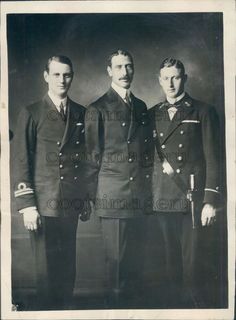 1924 Press Photo King Christian X of Denmark With Sons Frederick & Knud