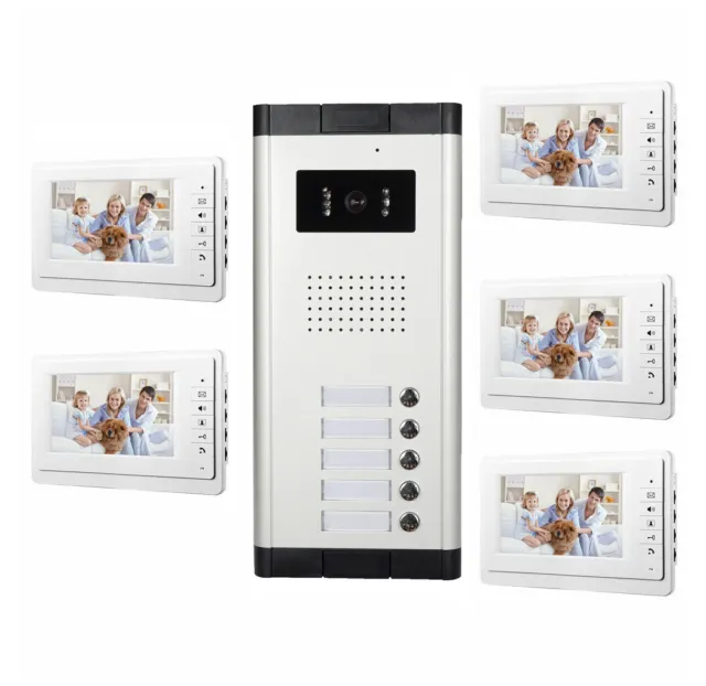 Apartment Wired Video Door Phone Intercom Entry System for Multi Units 2 to 12