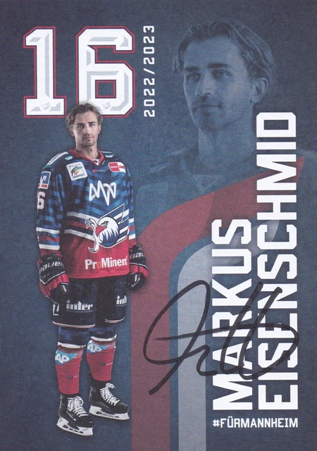 AUTOGRAMMKARTE MARKUS EISENSCHMID - Adler Mannheim - 2022/2023