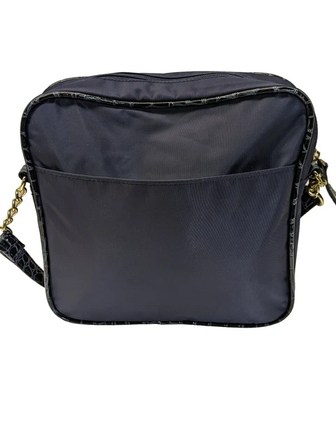 Samantha Brown Lightweight Organizer Crossbody Bag Purse Croc Trim  Navy Travel 3