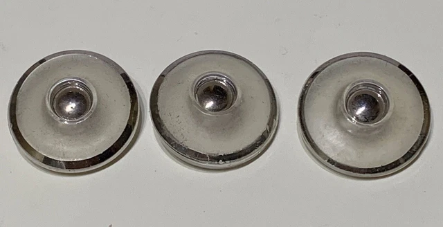Lot De 6 Boutons Anciens En Verre Peint - Diamètre 18 Mm, France, Occasion