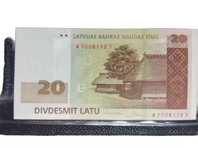 Latvia 20 NR.A7008172J 2009 banknote series UNC Lati Lats Latu Banknote Repse