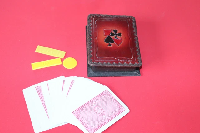 Boîte décorée pour jeu de Bridge. Made in France. Cartes & Cie