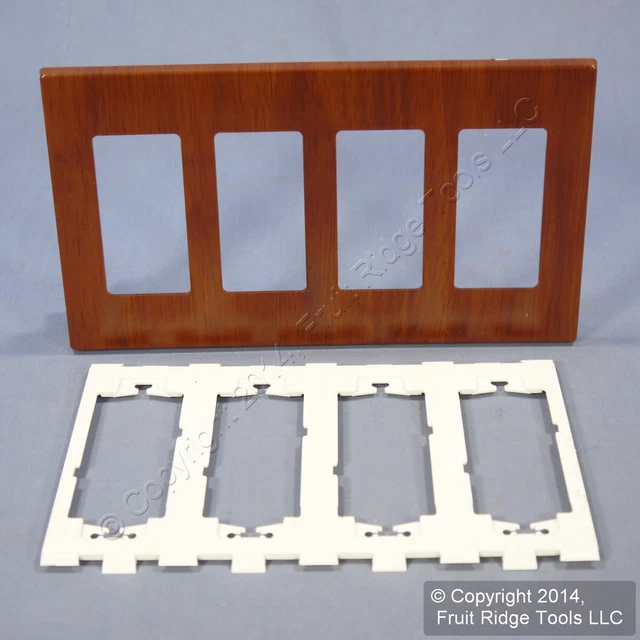 Leviton Walnut Woodgrain 4G Decora Screwless Wallplate Cover GFCI GFI D0312-WAL