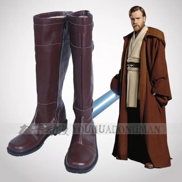 Stivali Star Wars Jedi Obi Wan Kenobi scarpe costume cosplay stivali oggetti di scena di Halloween