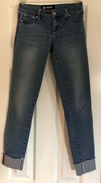 SCISSOR (TILLY'S) Girl's Stretch with Sewn Cuff Jeans - Size 10 - Very Soft!