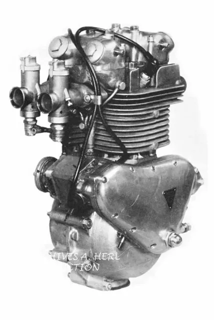 Triumph Grand Prix engine 1948 motorcycle photo press photograph