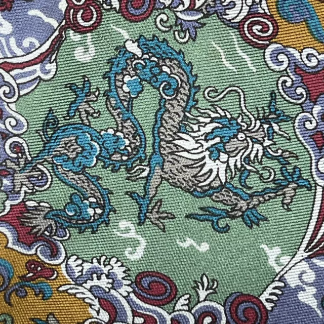 £125 Liberty Of London Mens Eastern Dragon Design Silk Print Tie Made In Uk Y7