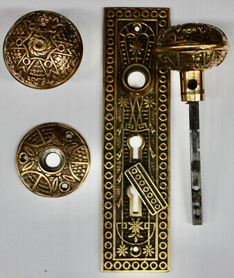 Original Antique Brass Door Knob Set
