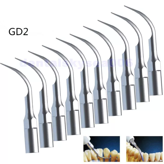 10* ZEG Spitzen Dental Ultrasonic Peizo Scaling Scaler Tip GD2 fit DTE SATELEC