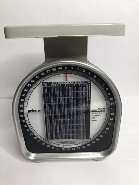 VTG Pelouze Model Y50 50 lb. x 2 oz. 1991 Postage / Shipping Scale Used By UPS