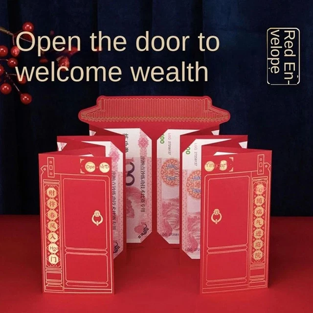 CHINESE NEW YEAR Red Envelopes 2024 Dragon Folding Gift Envelope UK Red
