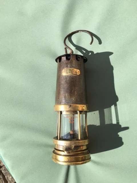 Miners Lamp: An Antique Brass And Metal/Glass Miners Lamp C1920/30’s No 1292