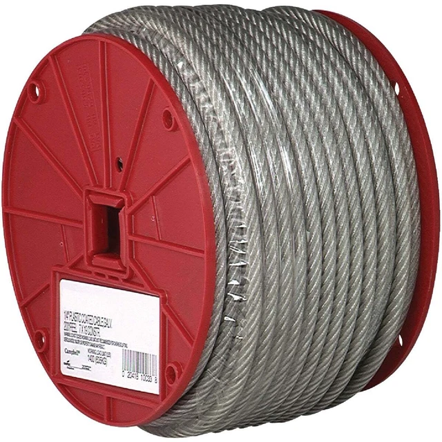 Campbell 1/4 In. x 200 Ft. Vinyl-Coated Galvanized Clothesline Cable 7000897