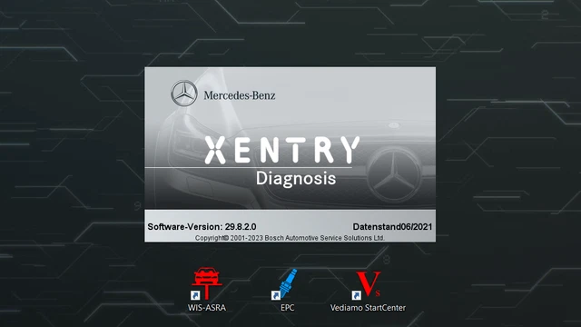 Mercedes Diagnose Xentry PassThru J2534 2021.06 WIS EPC Vediamo Installation