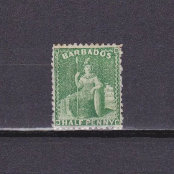 BARBADOS 1875, SG# 67, CV £90, ½d, bright green, Wmk Crown CC, Perf 12½, MH
