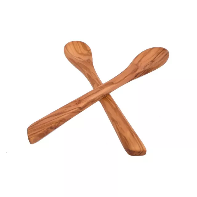 2 Utensilios de cocina cuchara mayonesa de madera de olivo artesanales -...