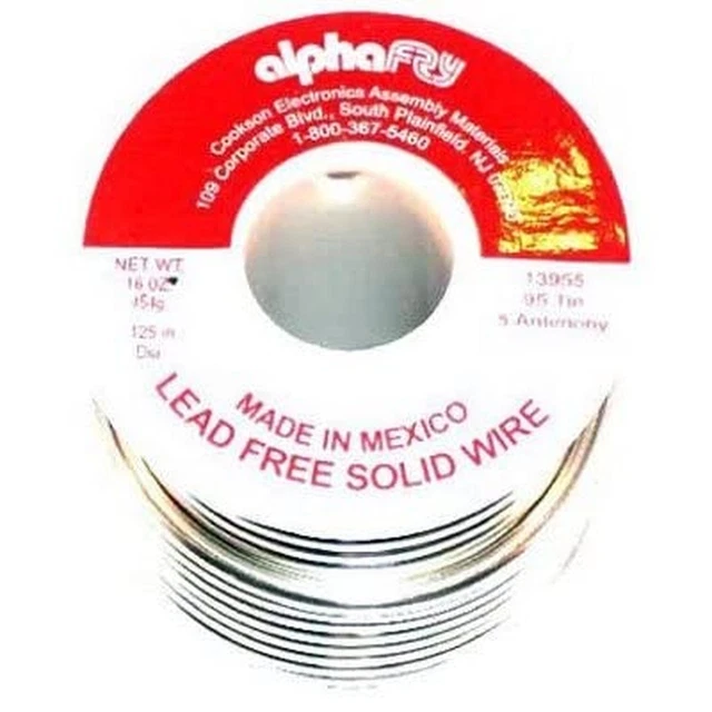Alpha Fry AM13955 1-Pound 95/5 Spool Cookson Elect Lead-Free Solid Wire Solder