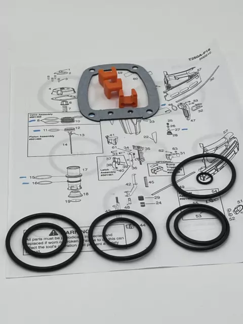 O-ring kit compatible for Paslode T250A-F16 + Gasket 500927 +No-Mar Tips 500936